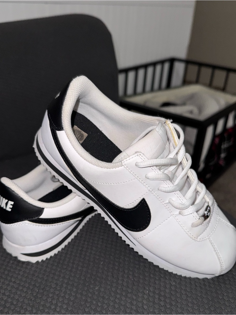 Nike Cortez Sneakers 6.5Y black & white leather